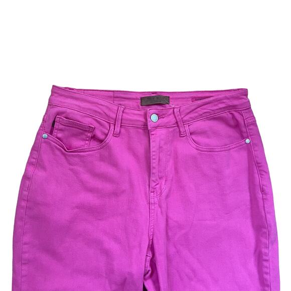 JUDY BLUE HOT PINK FRAYED FLARE JEAN Women’s size 14 - Picture 3 of 8